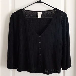 H&M Black v-neck top.